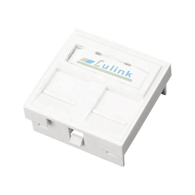 ABS 2 Port Network Faceplate Wall Plate with RJ11 UTP Telephone Jacks French Style 45x45mm