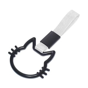 Cartoon Kitty <b>Cat</b> Car Static Electricity Strip Hanger Rear Bumper Interior Hand Pull <b>Ring</b> Decorative Body ABS Material - Product Image 5