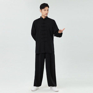 Men's and Women's <strong>Tai</strong> <strong>Chi</strong> Practice <strong>Clothing</strong>, Middle-aged and Elderly Short Sleeved Martial Arts Suit, Cotton and Silk - Product Image 3