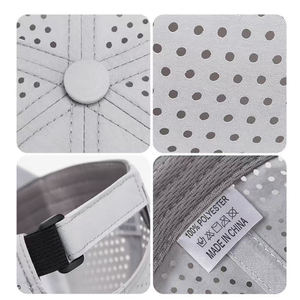 Diseñador personalizado de los hombres de 6 paneles de corte láser agujero perforado gorra de poliéster deporte gorra de béisbol - Product Image 5