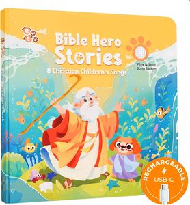Libro de Sonidos con Historias de Héroes Bíblicos y 8 Canciones, Juguete Musical para el Aprendizaje Infantil, Libro Interactivo con Sonidos - Product Image 1