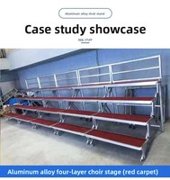 Système de sièges de scène en aluminium, gradins de chorale avec garde-corps, dimensions personnalisées légères, pré-assemblés