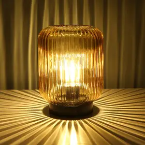 Lampe de table à piles en verre de haute qualité lampes de chevet sans fil décor à la maison veilleuse pour chambre