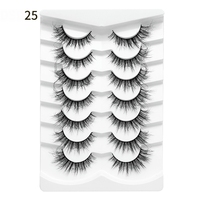 2025 nouveau Style frit court 7 paires 18mm DSD fait à la main mince vison cils réutilisables cheveux synthétiques longueur mixte