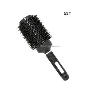Brosses rondes professionnelles pour coiffeurs à double poils, avec manche en caoutchouc et poils de sanglier mélangés, logo personnalisé - Product Image 2