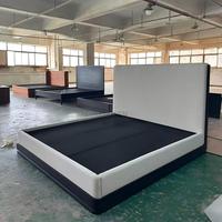 OAKEN Schlafzimmer Neues Design Massivholz-Stoffbett Minimalistisches Breites Kopfteil Maßgefertigte Größe Wohnmöbel Schlafzimmermöbel