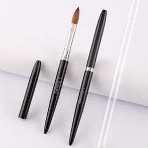 Professional Kolinsky Hair Acrylic Nail Brush Black Gold Metal Handle Rhinestone Manicure <b>Tool</b> - Product Image 1