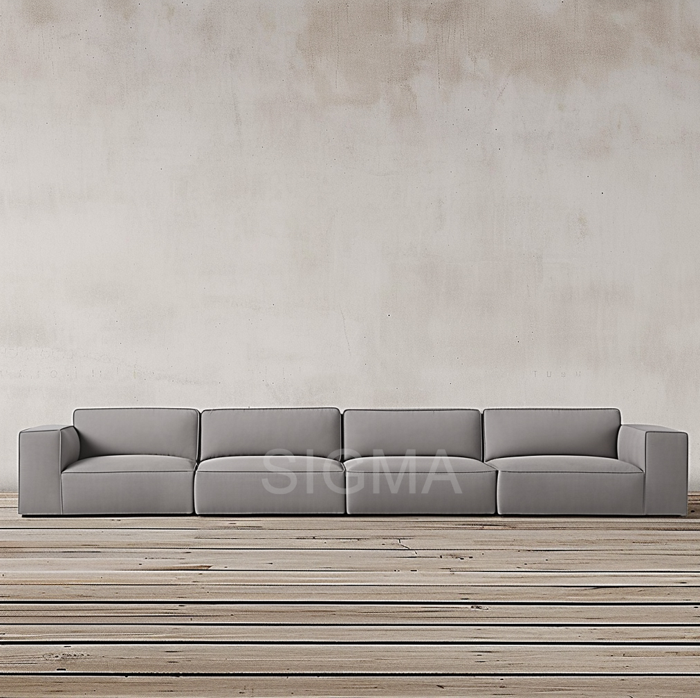 High Quality Grey Modern Villa Living Room sofa set Comfortable soft Design sectional Modular Sofa