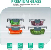 Glas-Frischhaltedosen 12er-Set Auslaufsicher Luftdichter Deckel Lunchbox Büro Brotdose Picknick Schule Mikrowellengeeignet Gefrierschrank- und Spülmaschinenfest