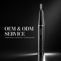 Lime à ongles électrique professionnelle sans fil noire en forme de stylo, 25000 tr/min, rechargeable, portable, pour manucure et pédicure