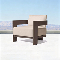 Modernes Aluminium-Outdoor-Sofa-Set mit Wasserfesten Schnelltrocknenden Kissen, Langlebige Umweltfreundliche Gartenmöbel für Villa und Hof