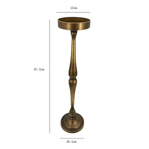 <b>Rustic</b> Iron Pedestal <b>Side</b> <b>Table</b> Antique Finish Stable Console <b>Table</b> for Living Room Home Decor - Product Image 5