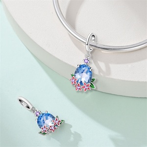 Vente en gros de breloques en argent sterling 925 en forme d'étoile, de fleur et de ballon, perles, pendentifs pour bracelet théière haut de gamme, accessoires de bijoux DIY, cadeau - Product Image 6