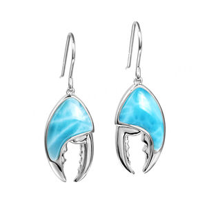 Freshwater Pearl With Pear Shape Larimar <b>Earrings</b> Design Jewelry 925 Sterling <b>Silver</b> <b>Drop</b> <b>Earrings</b> - Product Image 2