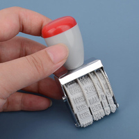 Tampon en Caoutchouc Portable Standard de Bureau 4mm, Tampon Dateur à Rouleau Réglable Anglais Année Mois Jour