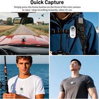 Caméra d'action 4K Mini POV Caméra corporelle portable Enregistreur vidéo portable étanche Écran tactile 1.6 pouces Pouce Sport DV Caméra pour animaux de compagnie