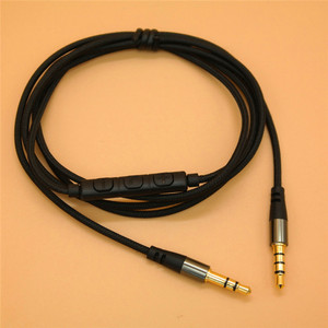 Male To Male Audio <b>Cable</b> 115 Cm Nylon Braided With Mic And Control For Car Audio - Product Image 1