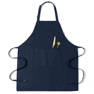 Delantal de cuello de lino personalizado de alta gama, estilo retro, sostenible, impermeable, a prueba de aceite, para limpieza, transfronterizo, para barbacoa, con logo imprimible - Product Image 1