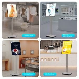 Estante de exhibición de póster luminoso de carga LED Vertical A4 ultrafino, caja de luz de dibujo Vertical de piso móvil para compras - Product Image 2