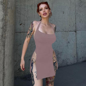 Vestido Mini Sexy con Espalda Descubierta King Mcgreen Star, Estilo Gótico, Aberturas Laterales, Estilo Punk Y2K, Vestido Halter con Aberturas, Estilo Grunge con Anillo en O para Mujer, para la Noche - Product Image 6