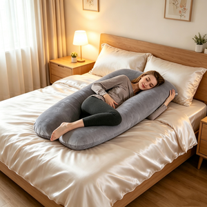 Fluffy Latex U Shaped Maternity Support <b>Pillow</b> Customizable Comfort Hug Sleeping Cushion <b>Large</b> Manufacturer Bulk Order - Product Image 1