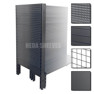 Estantes de supermercado traseros de alambre blanco de 4 niveles para estantes de tienda de comestibles estantes de góndola de tablero de clavijas - Product Image 5