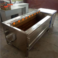 Automatische industriële fruit- en groentewasmachine Cassave Gember Aardappel Schilfuncties SUS304 Hoge efficiëntie 500-2000kg/u
