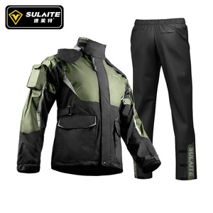Traje de lluvia para motocicleta Sulaite, conjunto de chaqueta y pantalones impermeables para hombre, equipo de viaje para montar al aire libre - Product Image 5