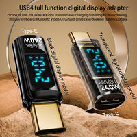 Adaptateur secteur USB-C vers Type-C 240W 40Gbps PD3.1 avec testeur de puissance et écran LED pour ordinateur portable et téléphone portable, neuf, en matériau PC