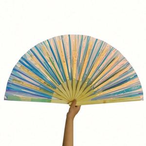 Custom Logo <b>Large</b> Traditional Carved Bamboo PVC Handheld <b>Fan</b> for Advertising and Wedding Parties Eco-Friendly Handmade - Product Image 3