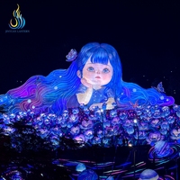 Lanterne LED géante 3D personnalisée en forme de fille anime, étanche, en soie, pour la décoration des festivals chinois en extérieur et parcs