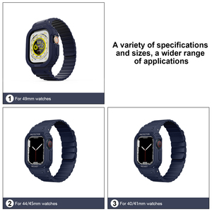 สายนาฬิกาซิลิโคนแม่เหล็กปรับได้ของ Ryb สำหรับ <span class=keywords><strong>Apple</strong></span> <span class=keywords><strong>Watch</strong></span> Series 7 6 5 4 3 <span class=keywords><strong>2</strong></span> 1 <span class=keywords><strong>SE</strong></span> 41mm 42 <span class=keywords><strong>44</strong></span> 45mm - Product Image 5