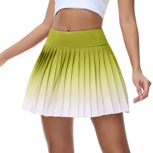Jupe de Tennis plissée de couleur dégradée taille haute pour femmes âgées jupes de Golf poches Culottes athlétiques respirantes pour l'entraînement - Product Image 3