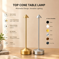 Lampe de table LED rechargeable sans fil à 3 couleurs, créative, avec capteur tactile, pour hôtel, chambre à coucher, lampe de chevet à intensité variable, portable, pour bar