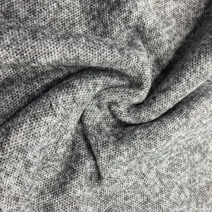 Vendita calda poliestere viscosa rayon tessuto misto velluto grigio tessuto lavorato a maglia elasticizzato per i vestiti