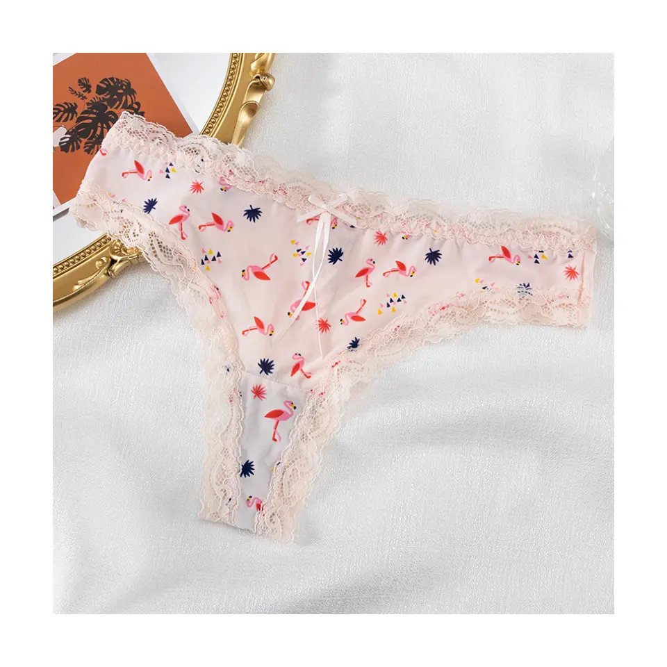 Strings et stringLace Sexy Printed Teen Thongs pour femmes