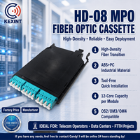 Boîtier MPO haute densité KEXINT HD-08 en plastique ABS+PC pour adaptateurs fibre optique 1x MTP vers 3x LC Quad SC Duplex