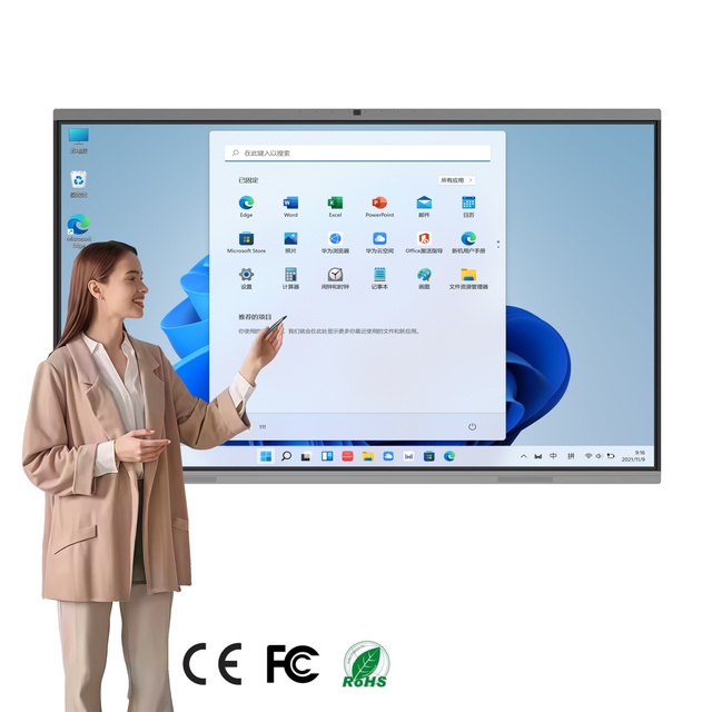 55-inch 4K Interactive Smart Whiteboard 20-Point Touch Screen 120Hz Android/Windows OS Metal Frame I5 128GB Storage Schools