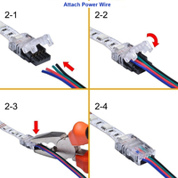 Bande à fil de bricolage connexion rapide, connecteur Terminal de la série Hippo M pour IP20 10mm RGB 5050 LED