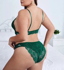 <span class=keywords><strong>Lencería</strong></span> de Encaje Floral con Lazo, Talla Grande 2022, con Bordado, Control Firme, <span class=keywords><strong>Lencería</strong></span> Personalizada ODM <span class=keywords><strong>para</strong></span> Mujeres Curvilíneas - Product Image 4