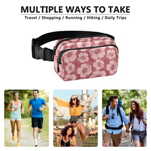Bolso Bandolera de Nylon para Mujer Aloha, con Estampado de Hibisco, Logotipo Personalizado, Impermeable, Riñonera Deportiva para Correr, Viajes y Deportes - Product Image 6