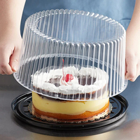 6 8 9 10 11 pouces clair anniversaire gâteau boîte emballage en plastique PET rond haut dôme gâteau conteneur pour boulangerie cadeau