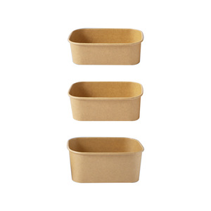 Boîte à emporter carrée en papier kraft jetable pour repas légers, salades, bento, pique-nique, fruits, fast-food, déjeuner - Product Image 4