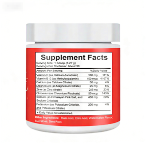 ผงอิเล็กโทรไลต์คุณภาพสูง ช่วยเติมน้ำอย่างรวดเร็ว 158 กรัม สำหรับผู้ใหญ่ รสแตงโม เสริมพลังงาน อาหารเสริมบำรุงสุขภาพ - Product Image 2