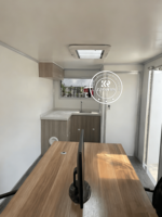 Remorque de bureau mobile de chantier, conteneur, 4 roues, bureau de chantier extérieur avec salle de bain, remorque de bureau portable