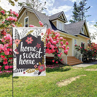 Drapeau de jardin personnalisé, décor de drapeaux de cour personnalisé, ajoutez votre propre image/texte bannière de pelouse de maison décoration murale double face pour la maison