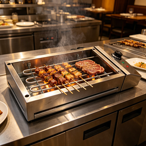Asador eléctrico de 2800W de calentamiento rápido, bajo en humo y sin humo, de alta resistencia, para barbacoa comercial, para mariscos, catering y restaurantes. - Product Image 5