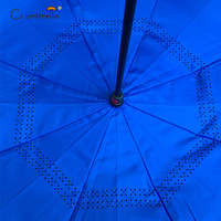 Parapluie inversé YS-8068 avec logo personnalisé, ouverture manuelle, double couche, poignée en C, parapluie inversé avec logo