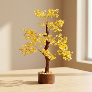 Arbre à vœux en citrine naturelle avec éclats d'agate – Arbre de guérison en cristal, décoration d'intérieur, cadeau - Product Image 1
