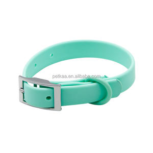 2025 kedatangan baru PVC kerah anjing tahan air PVC berpendar hijau logam gesper kerah hewan peliharaan untuk kucing dan anjing - Product Image 3